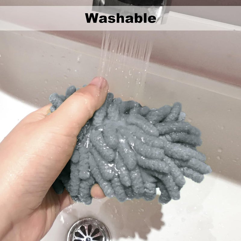 SITHON 4 Pieces Magnetic Microfiber Shag Whiteboard Eraser, Washable Microfiber Shag Dry Erase Board Eraser for Markers, Chalk, Home and Office (Gray) - Image 4